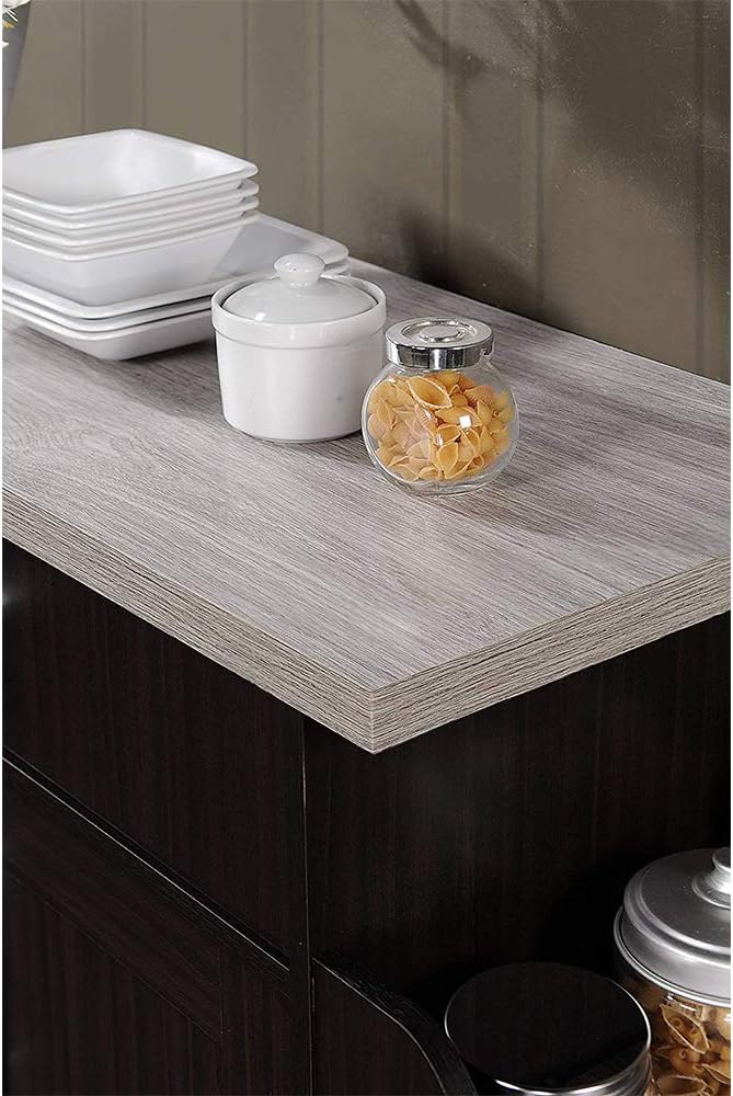 Hodedah キッチンアイランド チョコレート/グレー(トップ) 35O1